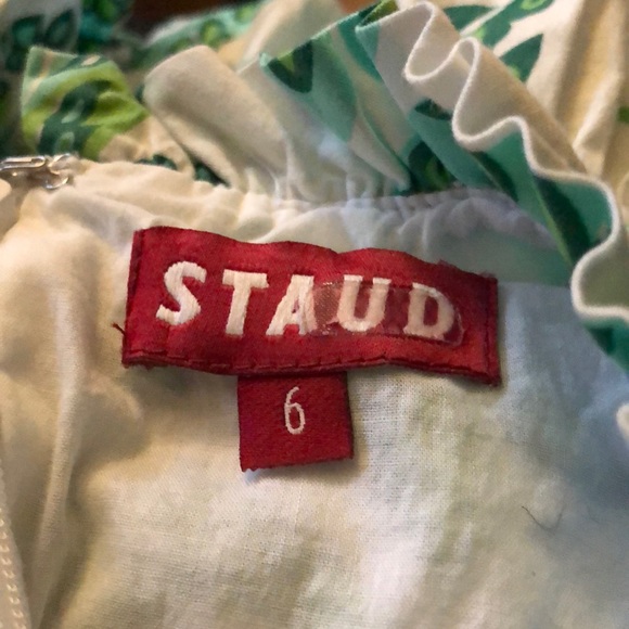 STAUD Carolina Butterfly Paisley Green White Dress size 6 - Picture 9 of 11